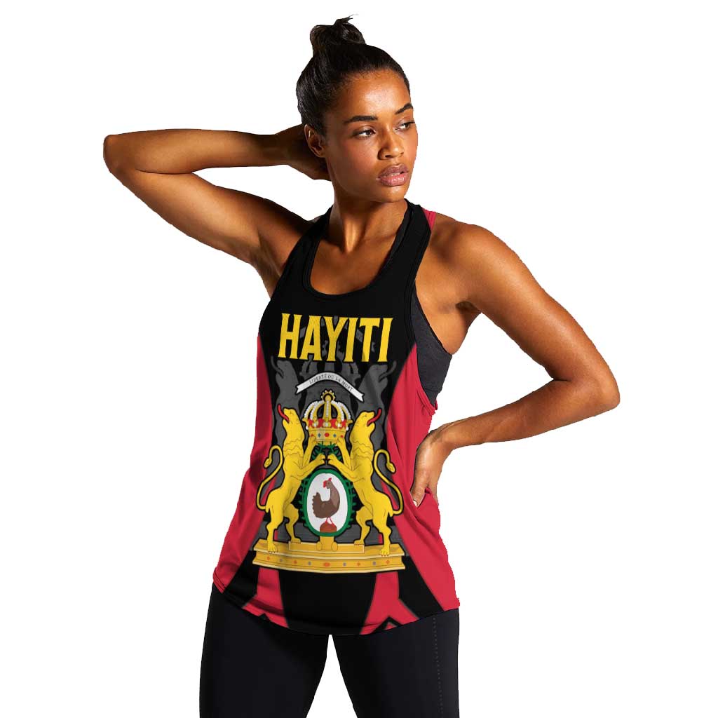 Personalised First Empire Of Haiti Women Racerback Tank Coat Of Arms Sporty Style