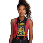 Personalised First Empire Of Haiti Women Sleeveless Polo Shirt Coat Of Arms Sporty Style
