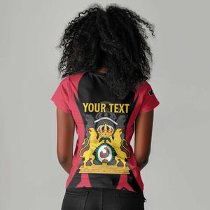 Personalised First Empire Of Haiti Women V-Neck T-Shirt Coat Of Arms Sporty Style