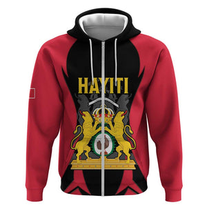Personalised First Empire Of Haiti Zip Hoodie Coat Of Arms Sporty Style