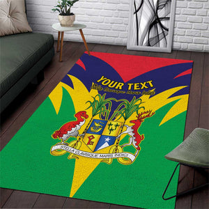 Personalised Republique de Maurice Area Rug Coat Of Arms Flag Style