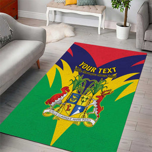 Personalised Republique de Maurice Area Rug Coat Of Arms Flag Style