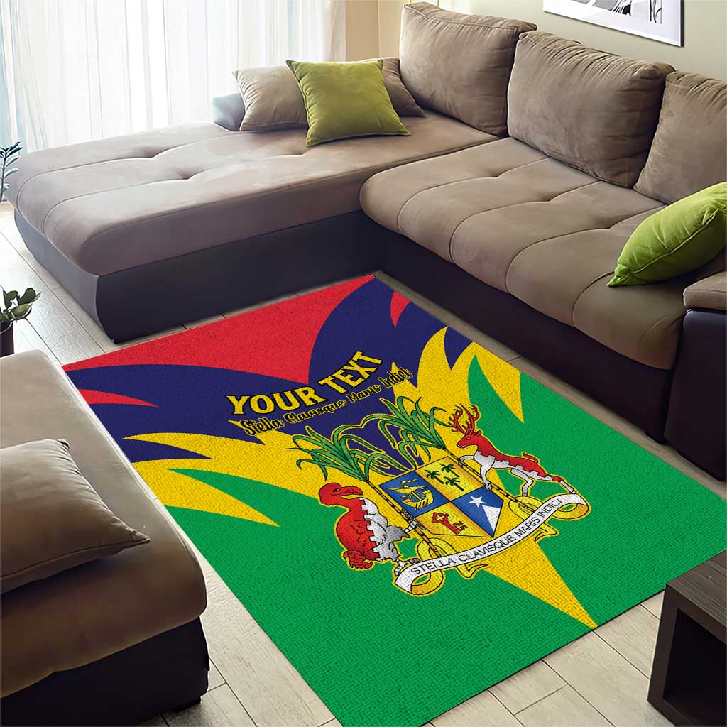 Personalised Republique de Maurice Area Rug Coat Of Arms Flag Style