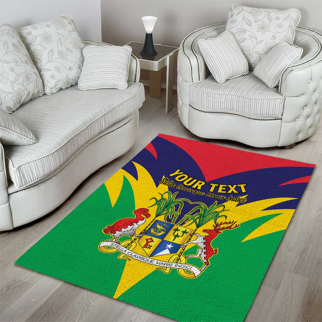 Personalised Republique de Maurice Area Rug Coat Of Arms Flag Style