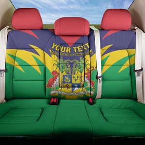 Personalised Republique de Maurice Back Car Seat Cover Coat Of Arms Flag Style
