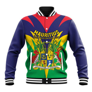 Personalised Republique de Maurice Baseball Jacket Coat Of Arms Flag Style
