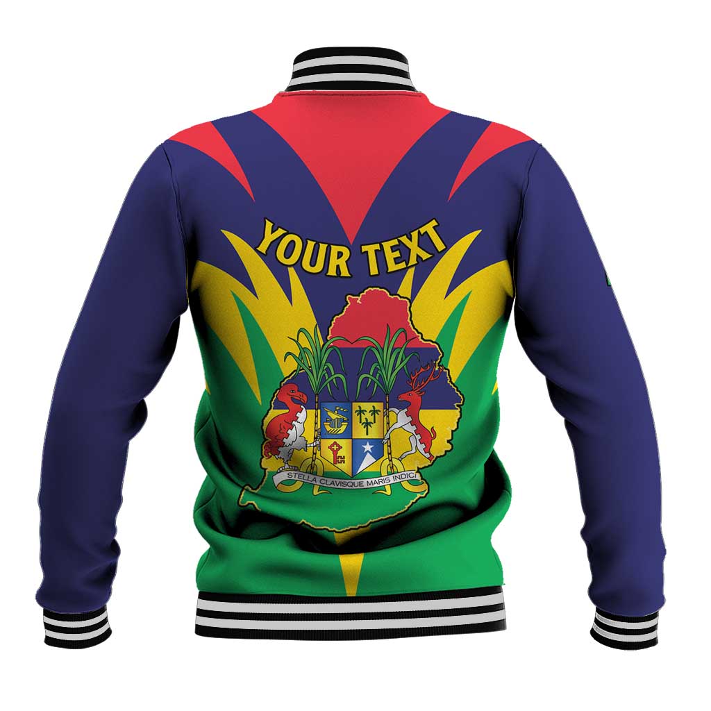 Personalised Republique de Maurice Baseball Jacket Coat Of Arms Flag Style