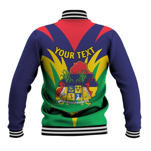 Personalised Republique de Maurice Baseball Jacket Coat Of Arms Flag Style