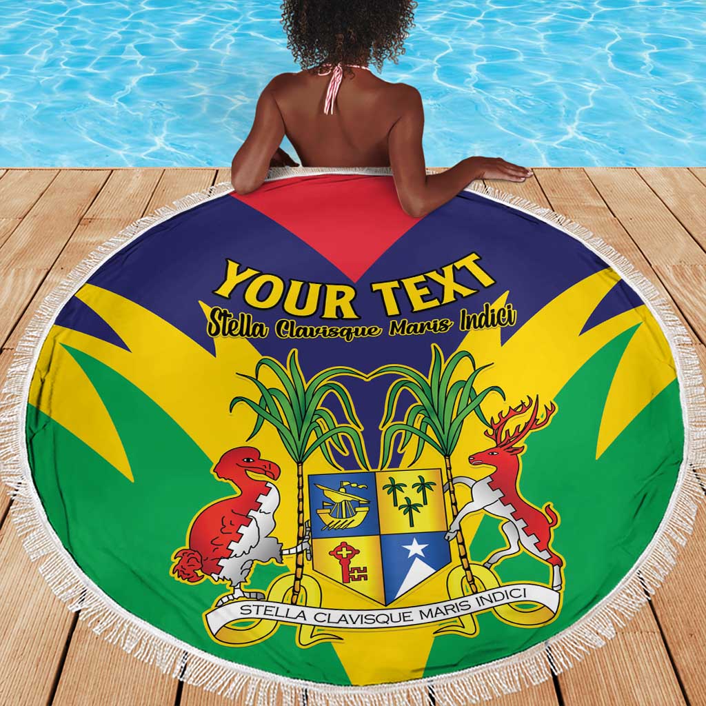 Personalised Republique de Maurice Beach Blanket Coat Of Arms Flag Style