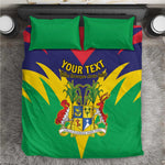 Personalised Republique de Maurice Bedding Set Coat Of Arms Flag Style