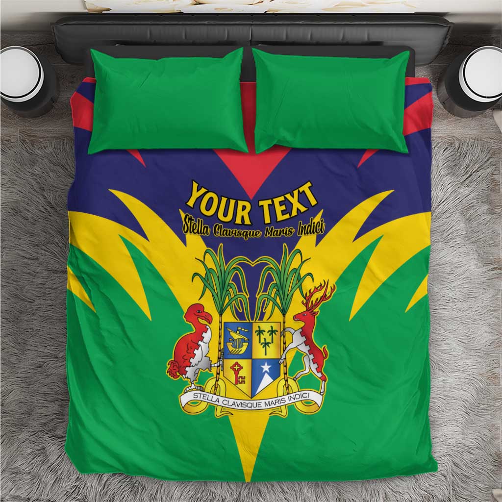 Personalised Republique de Maurice Bedding Set Coat Of Arms Flag Style
