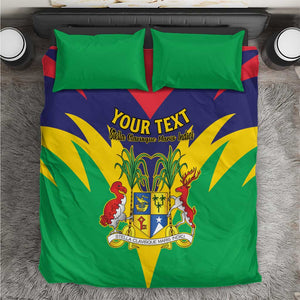 Personalised Republique de Maurice Bedding Set Coat Of Arms Flag Style