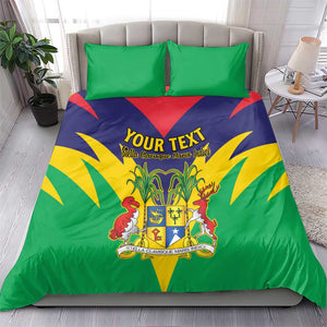 Personalised Republique de Maurice Bedding Set Coat Of Arms Flag Style