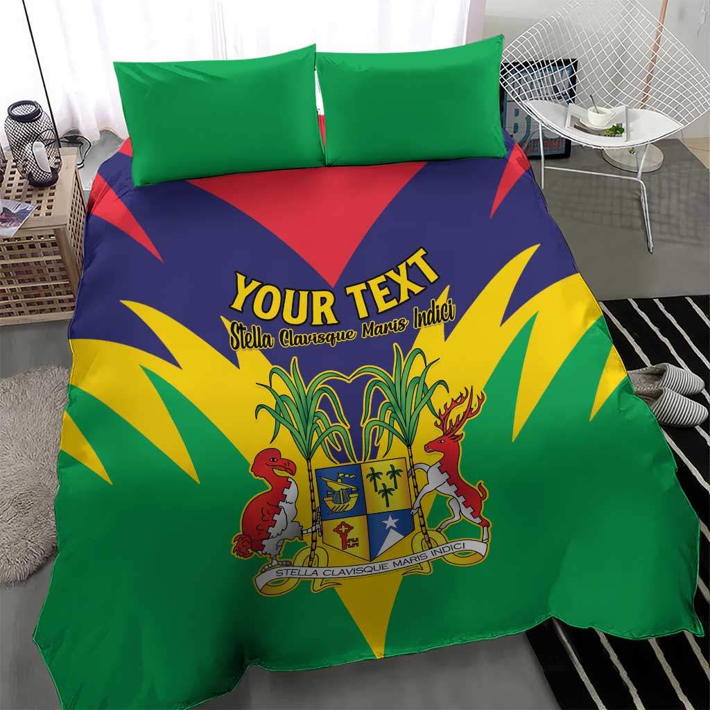 Personalised Republique de Maurice Bedding Set Coat Of Arms Flag Style