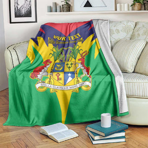 Personalised Republique de Maurice Blanket Coat Of Arms Flag Style