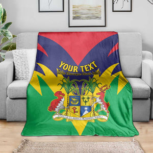 Personalised Republique de Maurice Blanket Coat Of Arms Flag Style