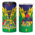 Personalised Republique de Maurice 4 in 1 Can Cooler Tumbler Coat Of Arms Flag Style