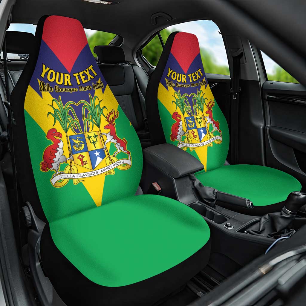 Personalised Republique de Maurice Car Seat Cover Coat Of Arms Flag Style
