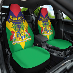 Personalised Republique de Maurice Car Seat Cover Coat Of Arms Flag Style