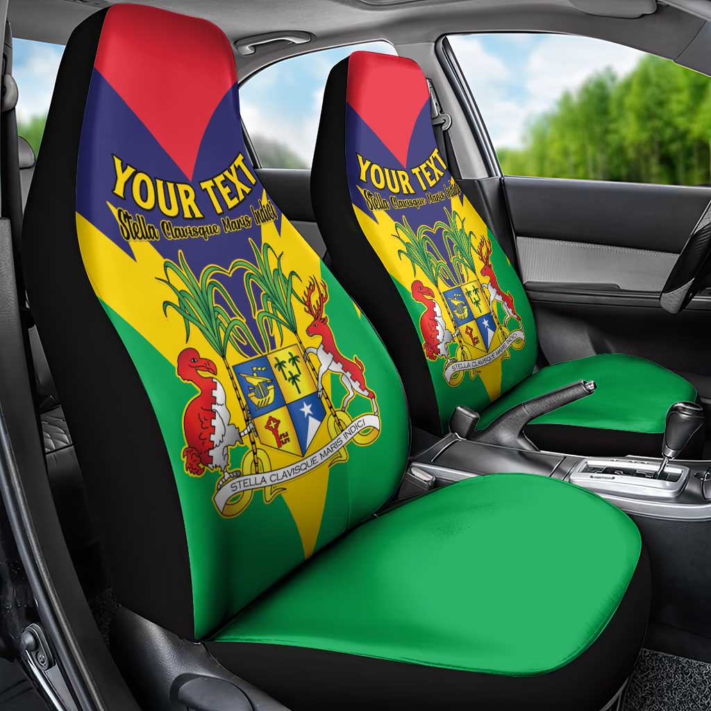 Personalised Republique de Maurice Car Seat Cover Coat Of Arms Flag Style