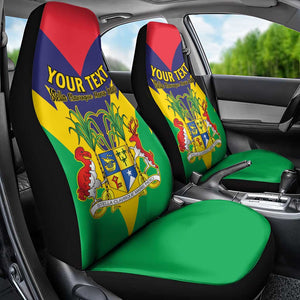 Personalised Republique de Maurice Car Seat Cover Coat Of Arms Flag Style