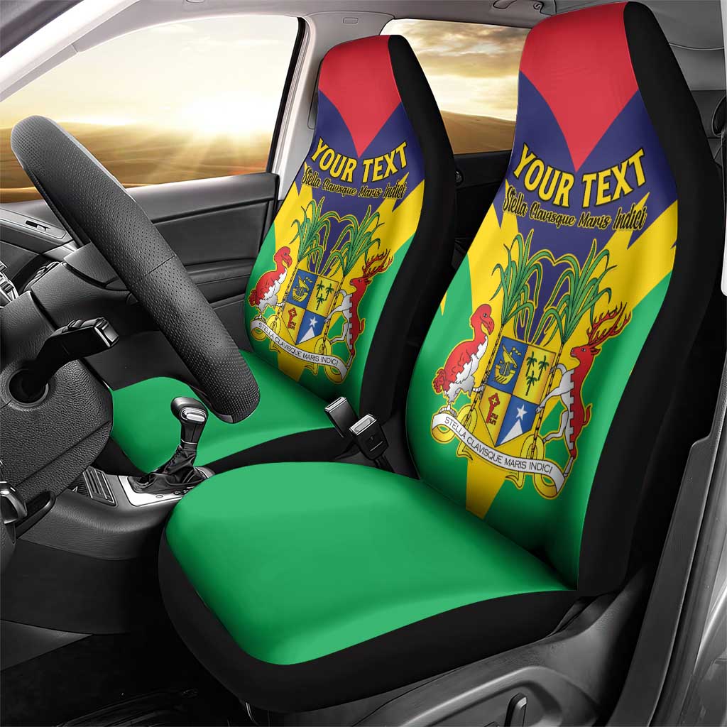 Personalised Republique de Maurice Car Seat Cover Coat Of Arms Flag Style