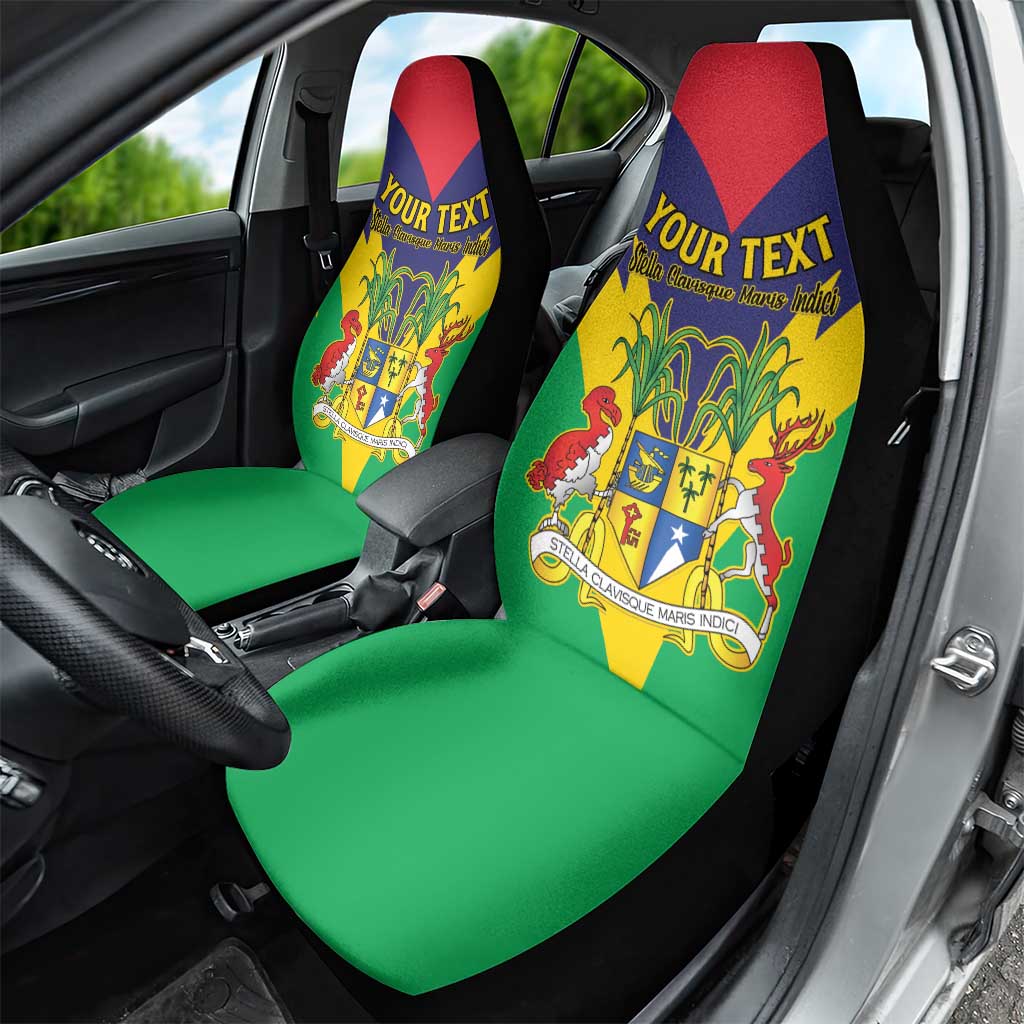 Personalised Republique de Maurice Car Seat Cover Coat Of Arms Flag Style