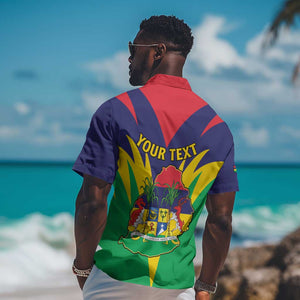 Personalised Republique de Maurice Hawaiian Shirt Coat Of Arms Flag Style