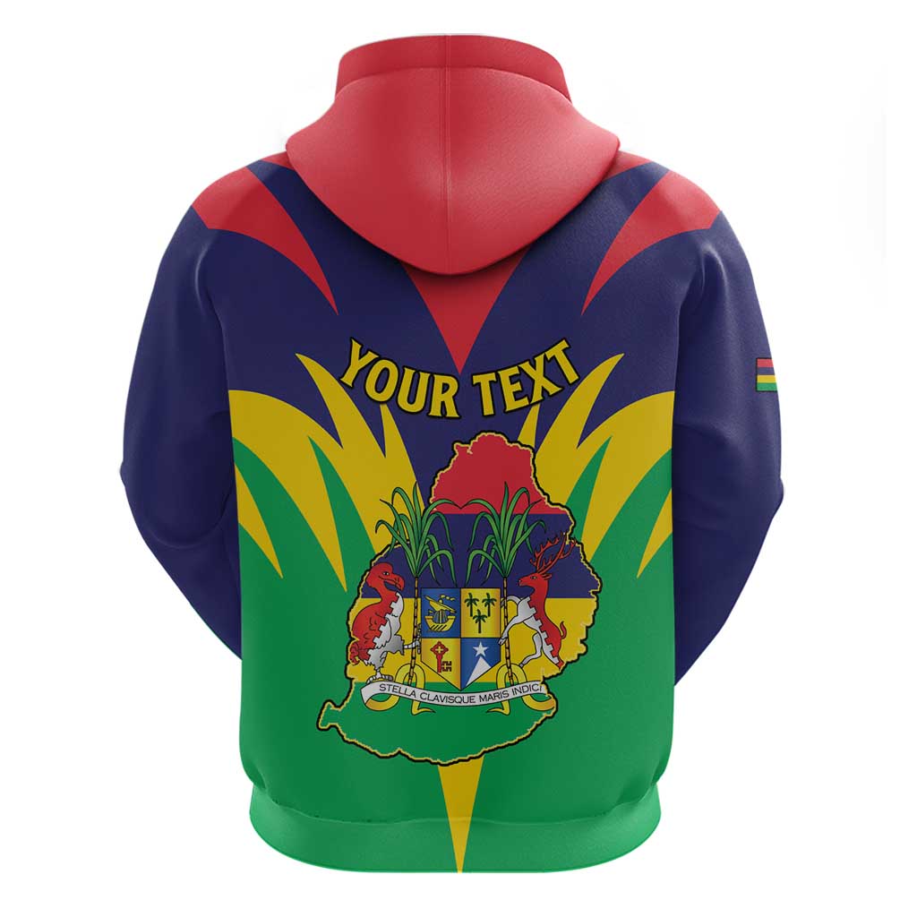 Personalised Republique de Maurice Hoodie Coat Of Arms Flag Style