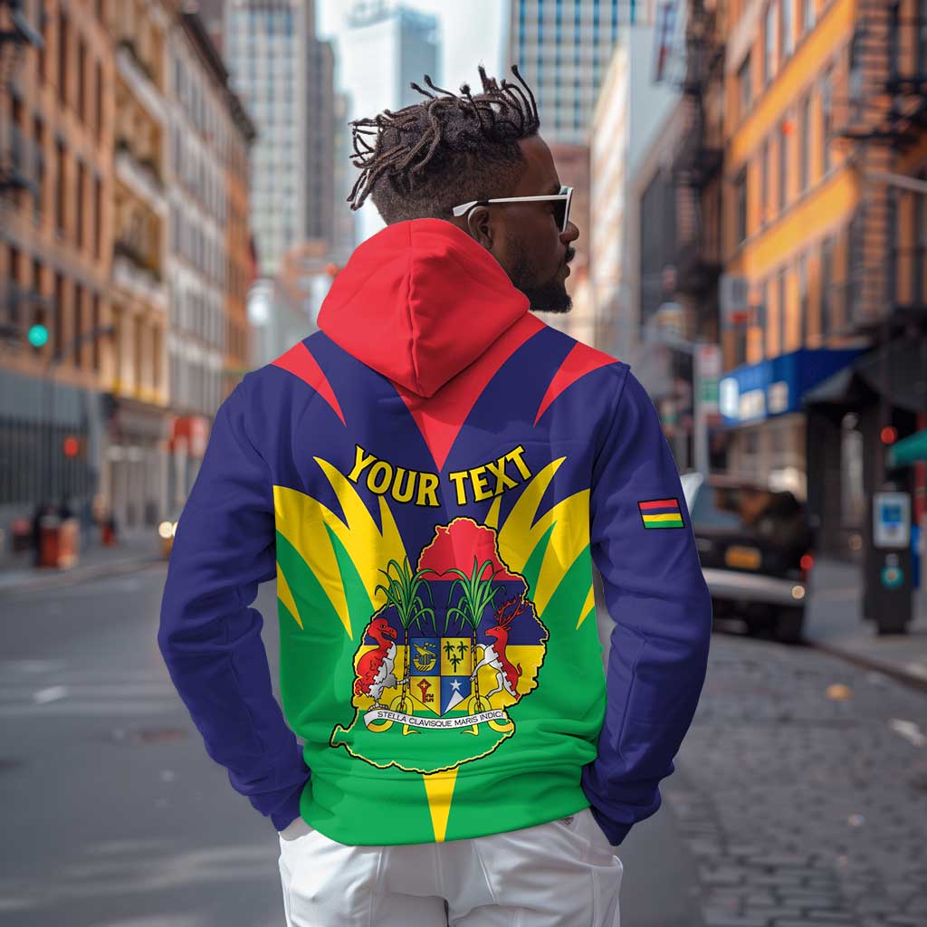 Personalised Republique de Maurice Hoodie Coat Of Arms Flag Style