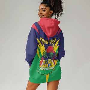 Personalised Republique de Maurice Hoodie Dress Coat Of Arms Flag Style