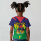 Personalised Republique de Maurice Kid T shirt Coat Of Arms Flag Style