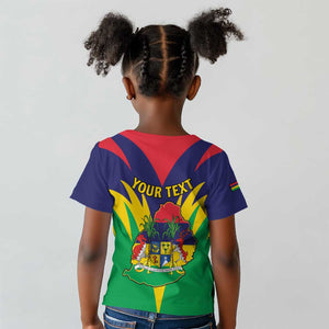 Personalised Republique de Maurice Kid T shirt Coat Of Arms Flag Style