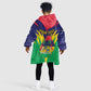 Personalised Republique de Maurice Kid Wearable Blanket Hoodie Coat Of Arms Flag Style