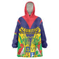 Personalised Republique de Maurice Kid Wearable Blanket Hoodie Coat Of Arms Flag Style