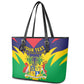 Personalised Republique de Maurice Leather Tote Bag Coat Of Arms Flag Style