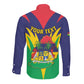 Personalised Republique de Maurice Long Sleeve Button Shirt Coat Of Arms Flag Style
