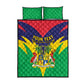 Personalised Republique de Maurice Quilt Bed Set Coat Of Arms Flag Style