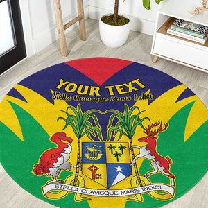Personalised Republique de Maurice Round Carpet Coat Of Arms Flag Style