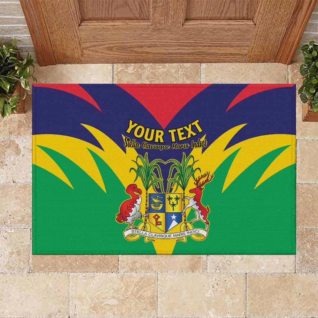 Personalised Republique de Maurice Rubber Doormat Coat Of Arms Flag Style