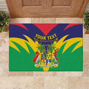 Personalised Republique de Maurice Rubber Doormat Coat Of Arms Flag Style