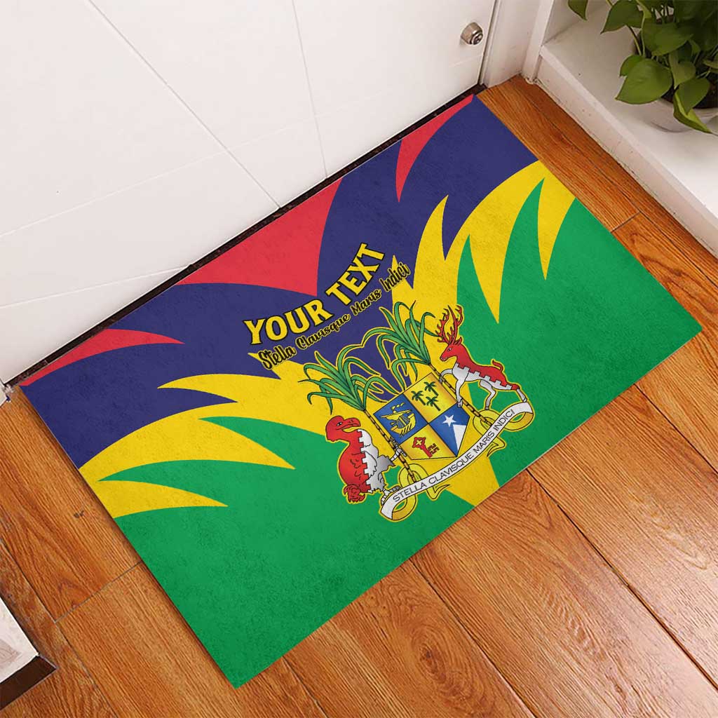 Personalised Republique de Maurice Rubber Doormat Coat Of Arms Flag Style