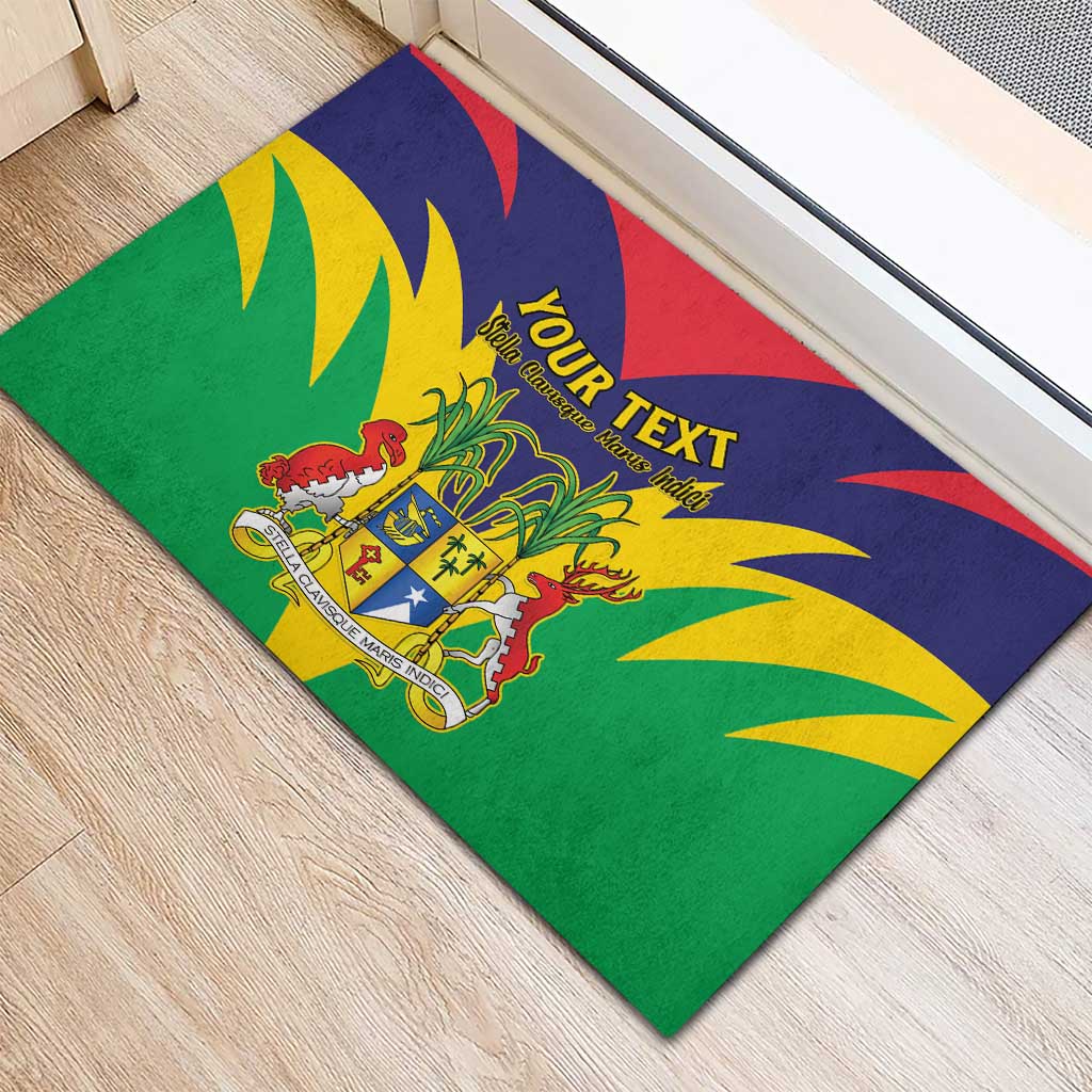 Personalised Republique de Maurice Rubber Doormat Coat Of Arms Flag Style