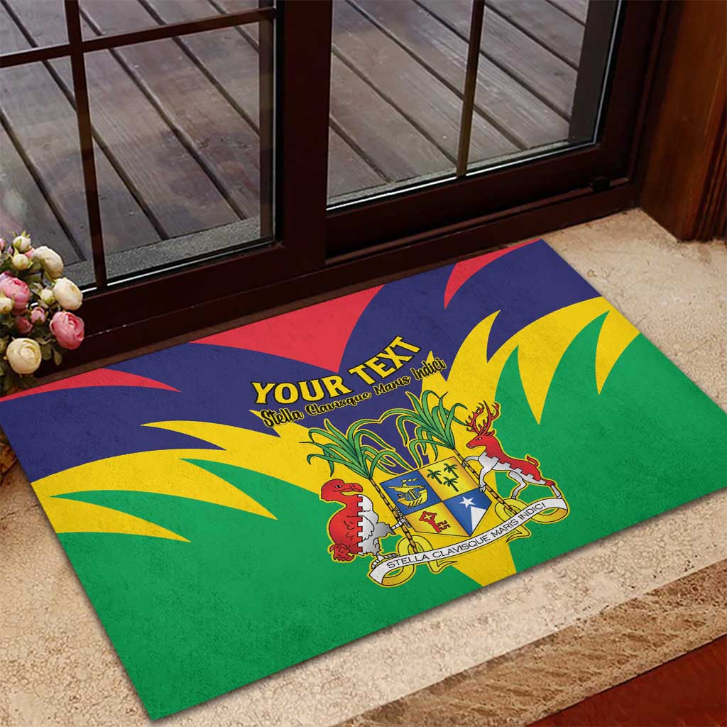 Personalised Republique de Maurice Rubber Doormat Coat Of Arms Flag Style