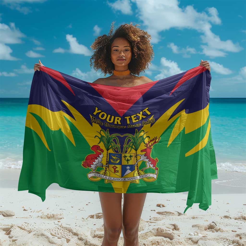 Personalised Republique de Maurice Sarong Coat Of Arms Flag Style
