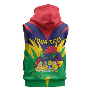 Personalised Republique de Maurice Sleeveless Hoodie Coat Of Arms Flag Style - African Pride