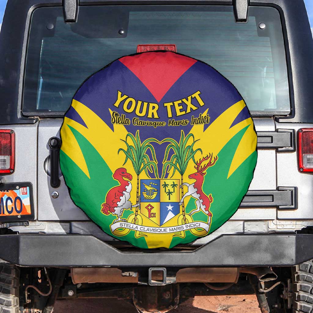 Personalised Republique de Maurice Spare Tire Cover Coat Of Arms Flag Style
