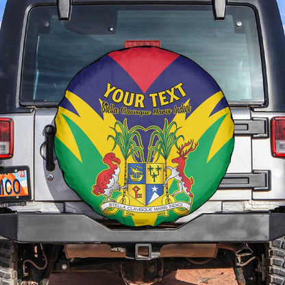 Personalised Republique de Maurice Spare Tire Cover Coat Of Arms Flag Style
