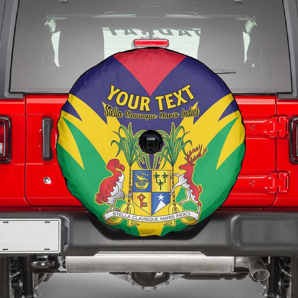Personalised Republique de Maurice Spare Tire Cover Coat Of Arms Flag Style