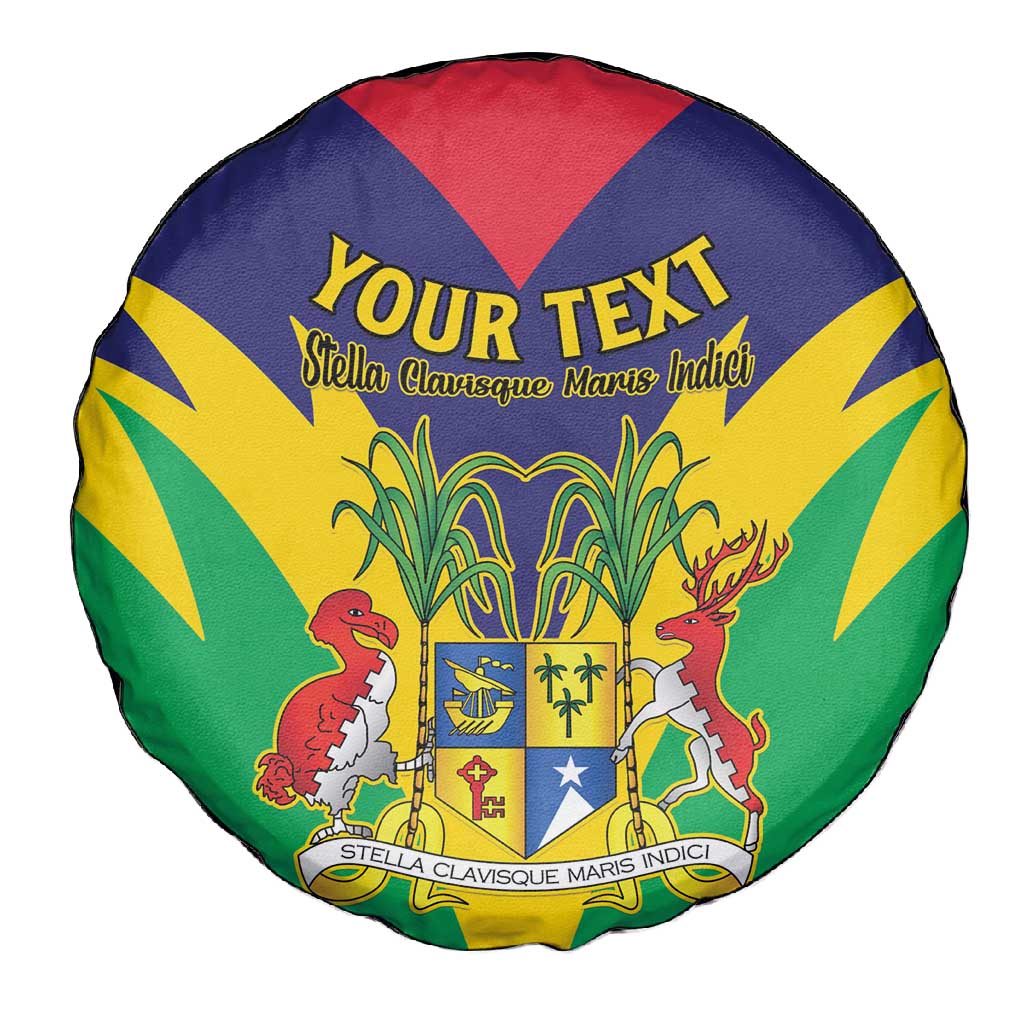 Personalised Republique de Maurice Spare Tire Cover Coat Of Arms Flag Style